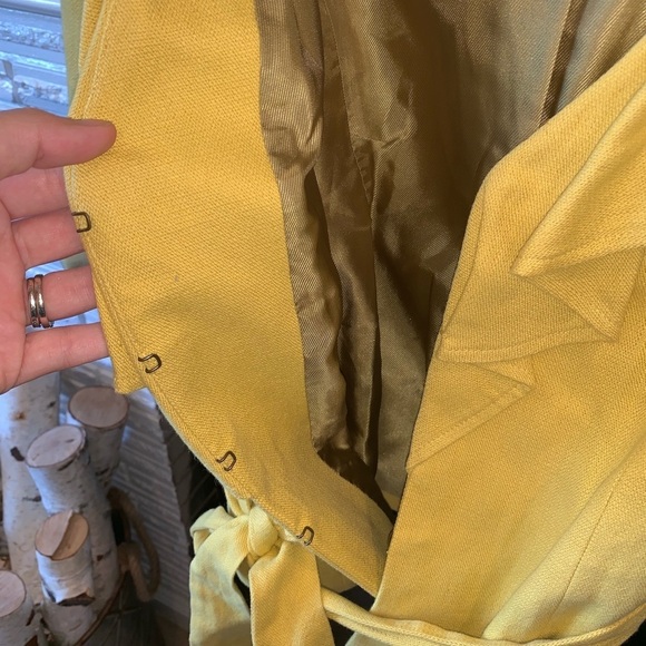 Classiques Entier Linen Marigold Yellow Ruffle Front Belted Blazer Spring Medium - Picture 5 of 8